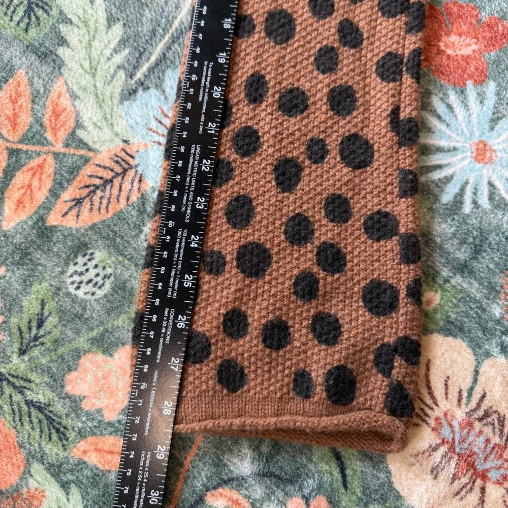 Madewell‎ Merino Wool Polka Dot Sweater Dress Brown Black K2826 Womens Medium - Picture 9 of 10